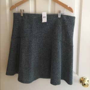 Loft green tweed pull on skirt